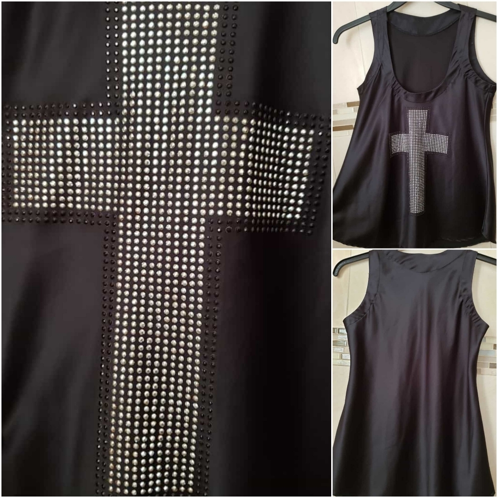 🛍11 x $111💌 🌃Sexy & rocker silky rhinestones flowy top